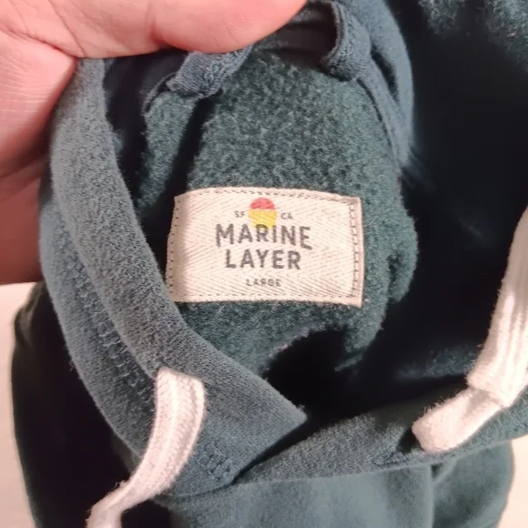 Marine Layer Hoodie Mens Large Custom Cut & Sew Colorblock Pullover - Picture 2 of 10